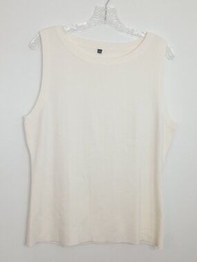 Arach & Cloz Off-White Sleeveless Wool-Blend Knit Tank Top